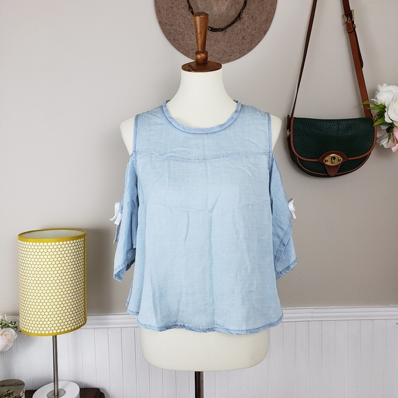 Walter Baker Sadie Cold Shoulder Tie Blouse NWT - Picture 2 of 6